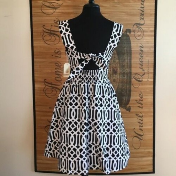 NWT Mud Pie Black & White Charlotte Dress Size L - Picture 3 of 4